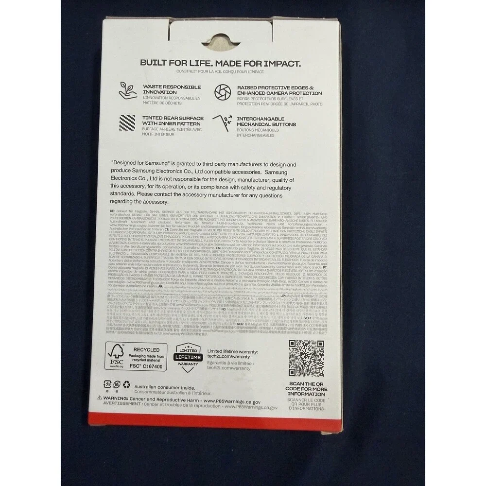 Tech21 EVOARMOR Case For Samsung Galaxy S24 FE Black, 16FT Drop Protection - NEW